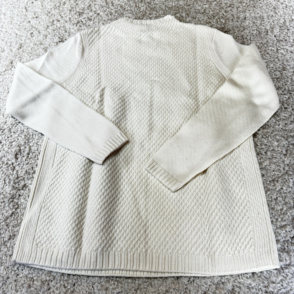 Talbots Sweater Women Size S Ivory Cable Shoulder Buttons Preppy‎ Classic Career